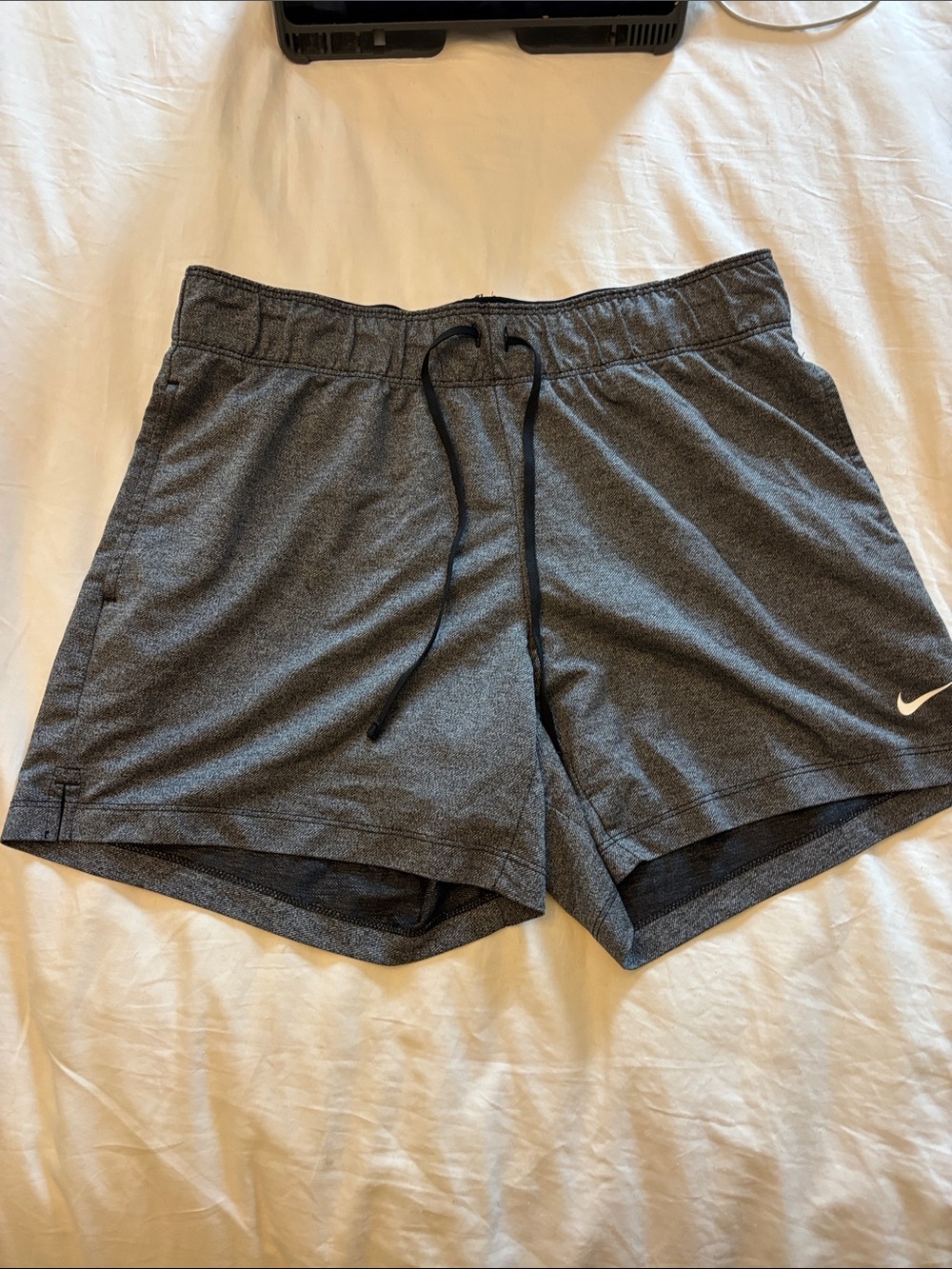 Nike Women's Heather Dark Gray Athletic Shorts with Drawstring
